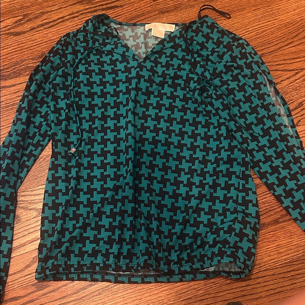 Michael Kors Teal and Black Women's Top